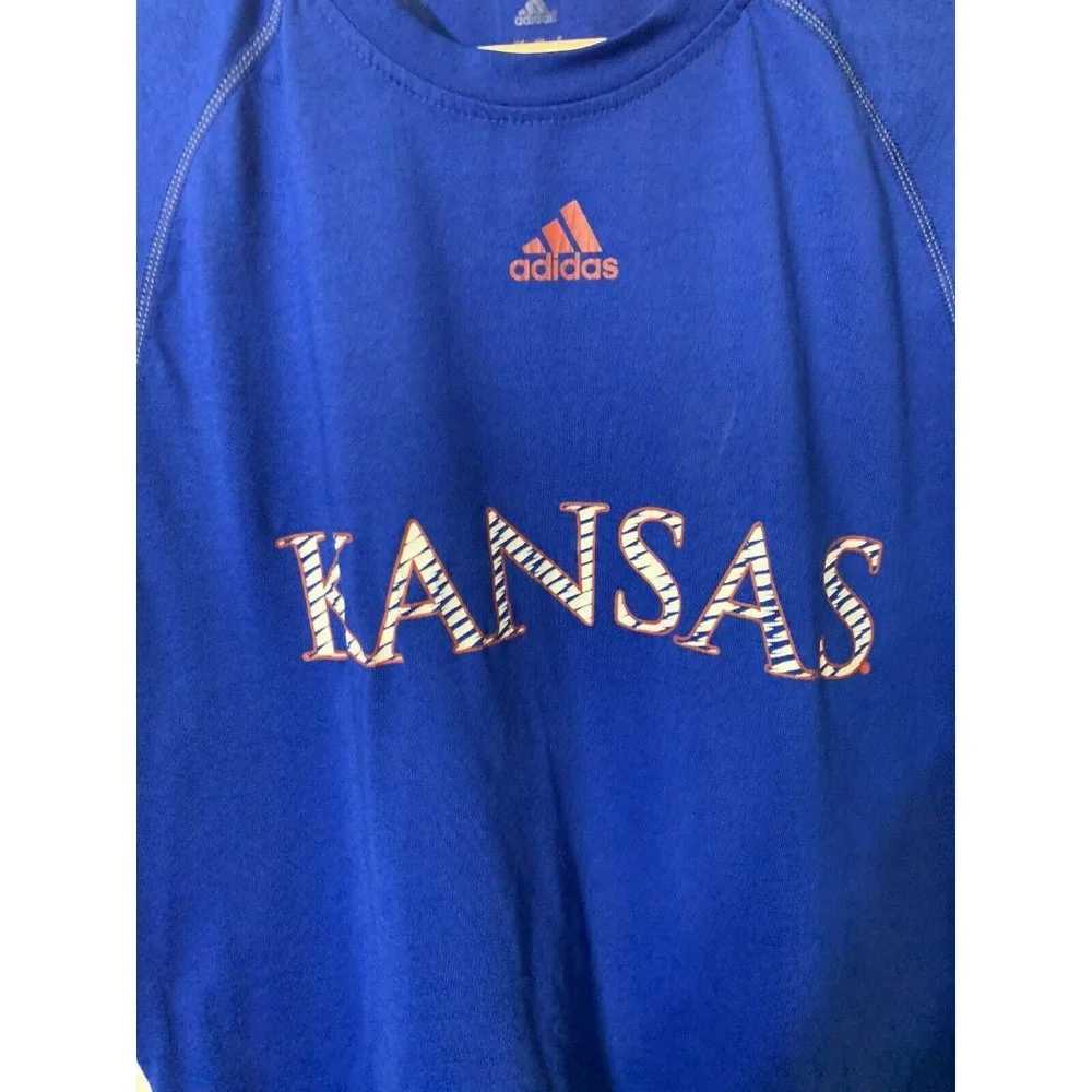 Adidas Kansas Jayhawks Cotton Blue Mens Sz‎ S